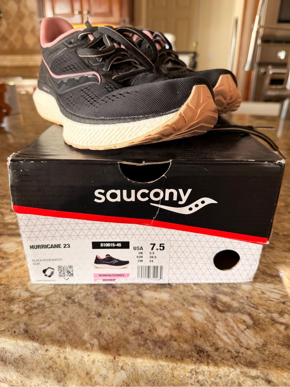 Saucony Women's Black with Pink Accent Running Shoes